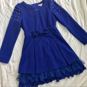 Altar’d State Navy Blue Structured Holiday Dress